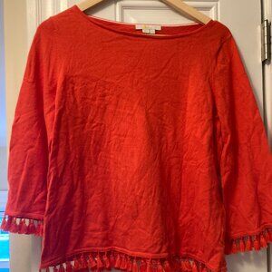 Boden Knit Top Fringe